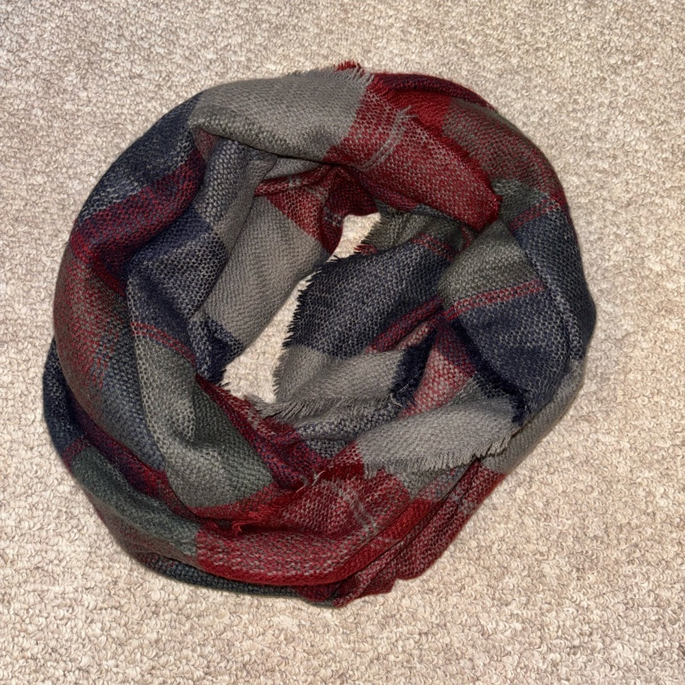 Plaid infinity scarf